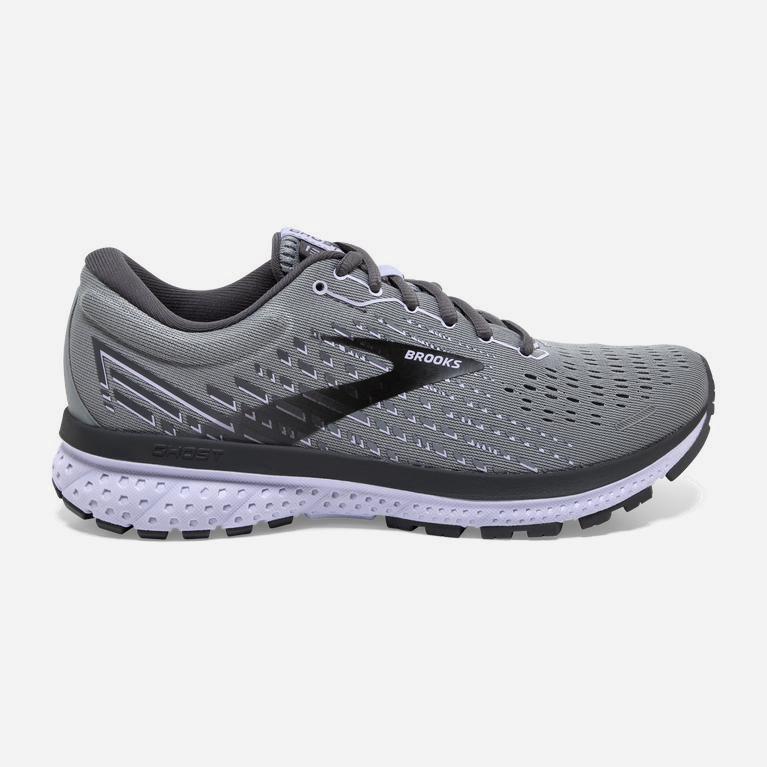 Tenis Brooks Ghost 13 - Zapatillas Para Correr En Asfalto Mujer - Gris / Negras / Moradas (HZRJ-0641